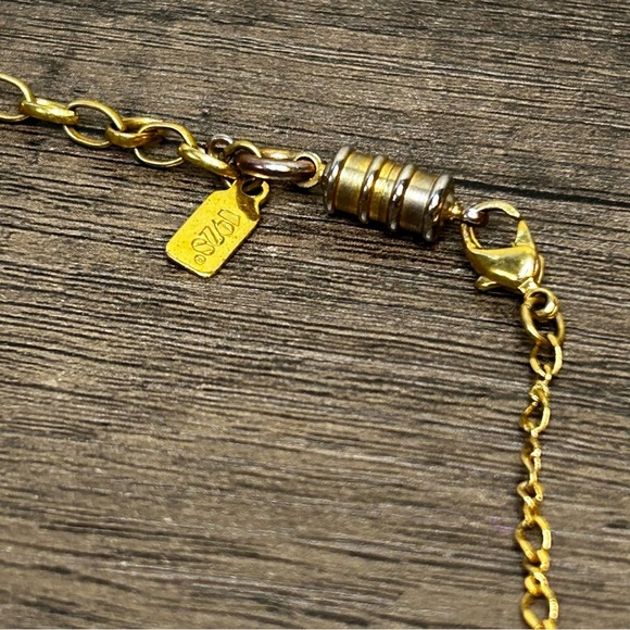 Vintage 1928 Gold Tone Pearl and Crystals Necklace - Picture 3 of 3